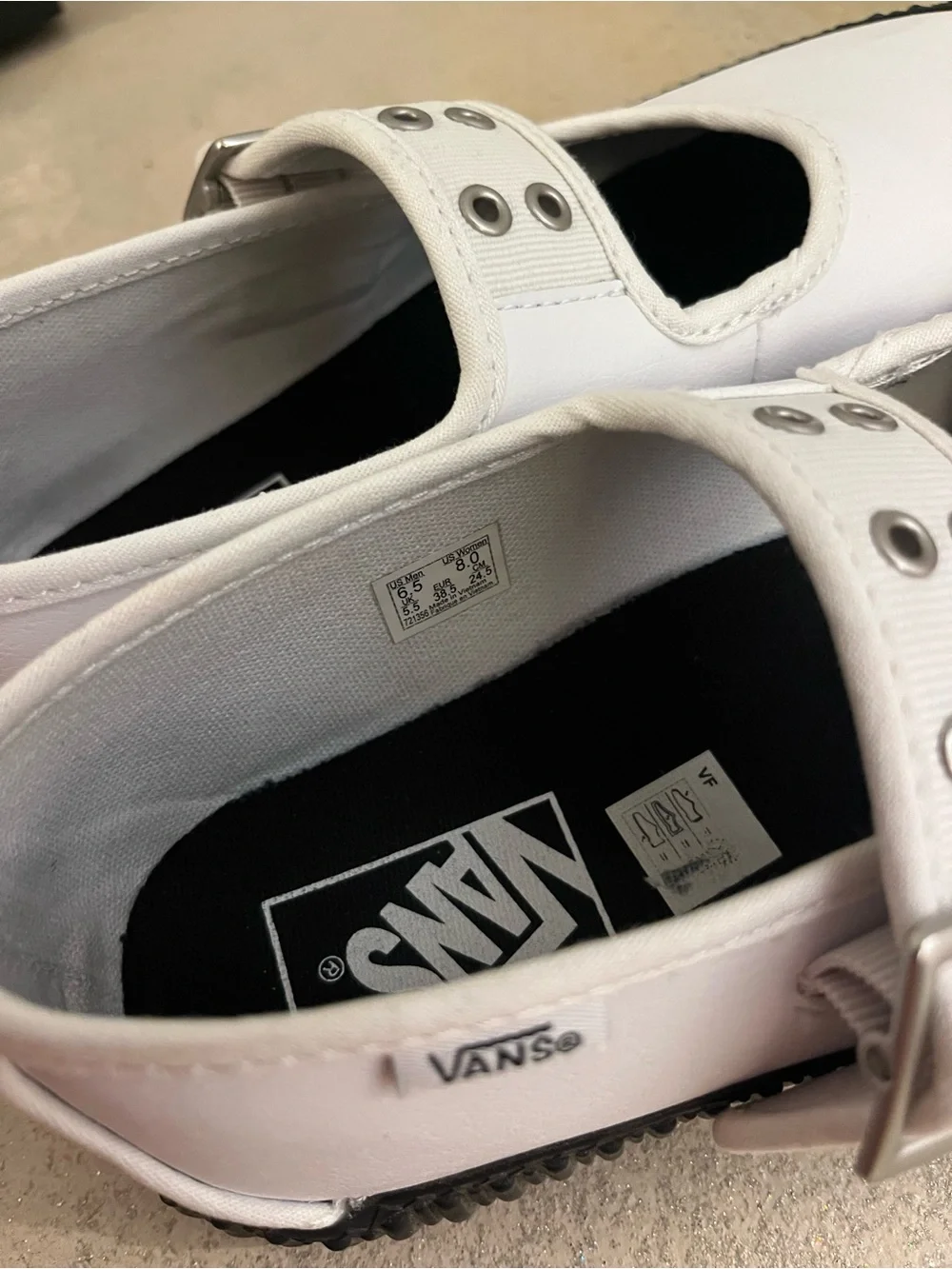 Vans Women’s White Mary Jane Creeper Platform Shoe - Picture 4 of 6